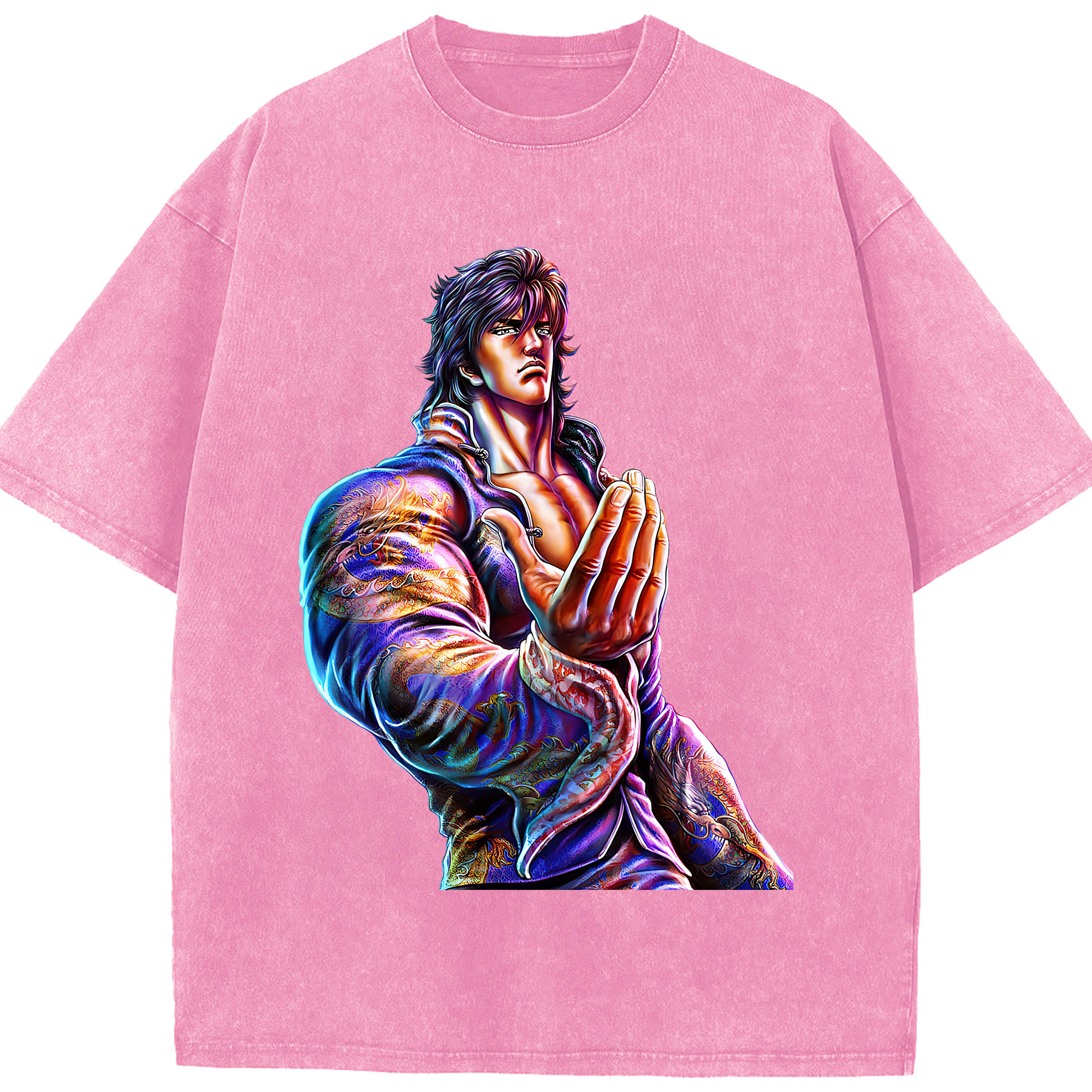 （画像用） 北斗の拳 Fist of the North Star 綿100% ヴィンテージ風 半袖Tシャツ（フロントプリント）